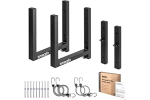 SMOQIO Ladder Rack for Trailer, 2 Black Aluminum Side Mount for Exterior or Interior 200lbs