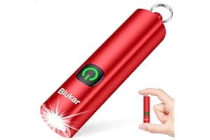 Blukar EDC Rechargeable Keychain Mini Flashlight, 3 Lighting Modes, Long Battery Life, Memory Function, Waterproof, Portable 