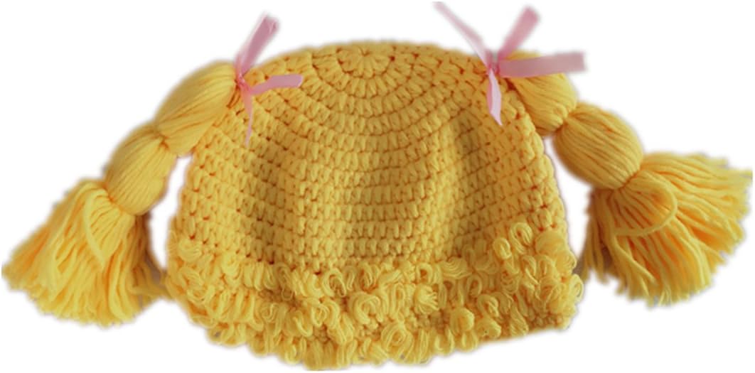 Crochet Beanie Hat with Hairs Infant Toddler Handmade Knitted Baby Hats for Boys Girls