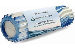 Oceanfoam Ripple Roller - Muscle Massage Foam Roller for Back Pain & Stretching - Travel Size (11" x 3.35") Firm & Ergonomic Wave Textured - Yoga, Athletics, & Wellness (Royal Marbled)