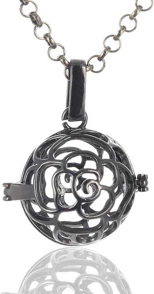 Lefan Rose Cage Chime Ball Pendant Musical Pregnancy Belly Necklace Harmony Mexican Bola Necklace