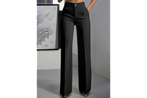 Women’s High-Waist Wide-Leg Dress Pants for Office Wear Business Meetings Daily Styling Cool-Weather Casual Wear