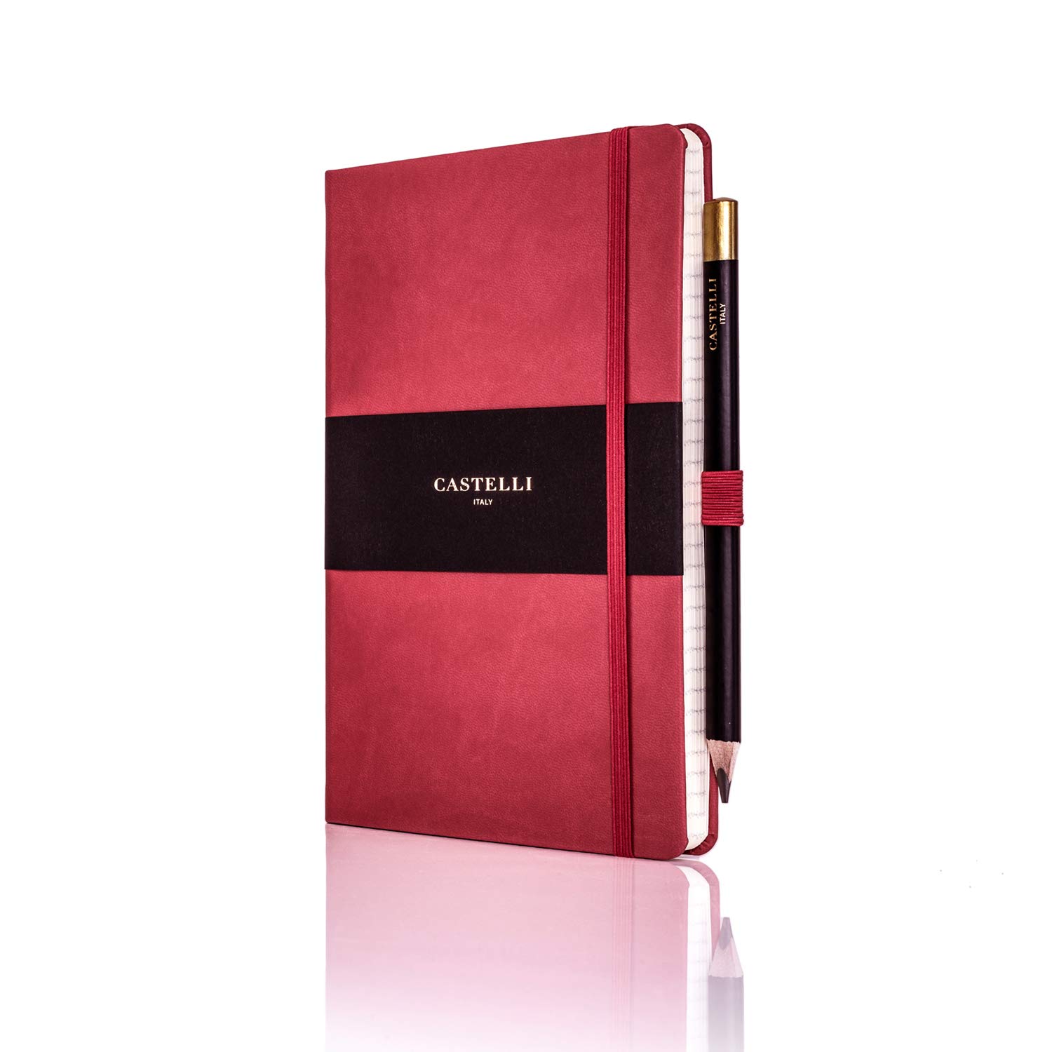 Castelli RQ24/25-757 Medium Lined Ruled Tucson Notebook - Coral Red