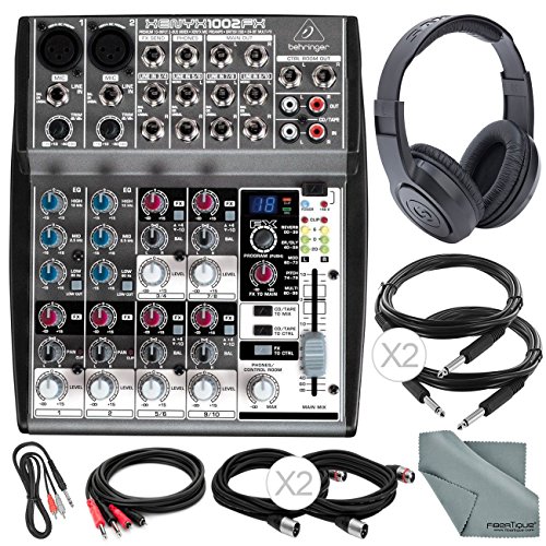 Behringer xenyx 1002fx 10-channel audio mixer with effe…