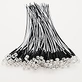 Gebildet 50pcs 3V-4.5V-5V-6V-7.5V-9V-12VDC 5mm White LED Lights Emitting Diodes, Prewired 7.9 Inch V LED Light