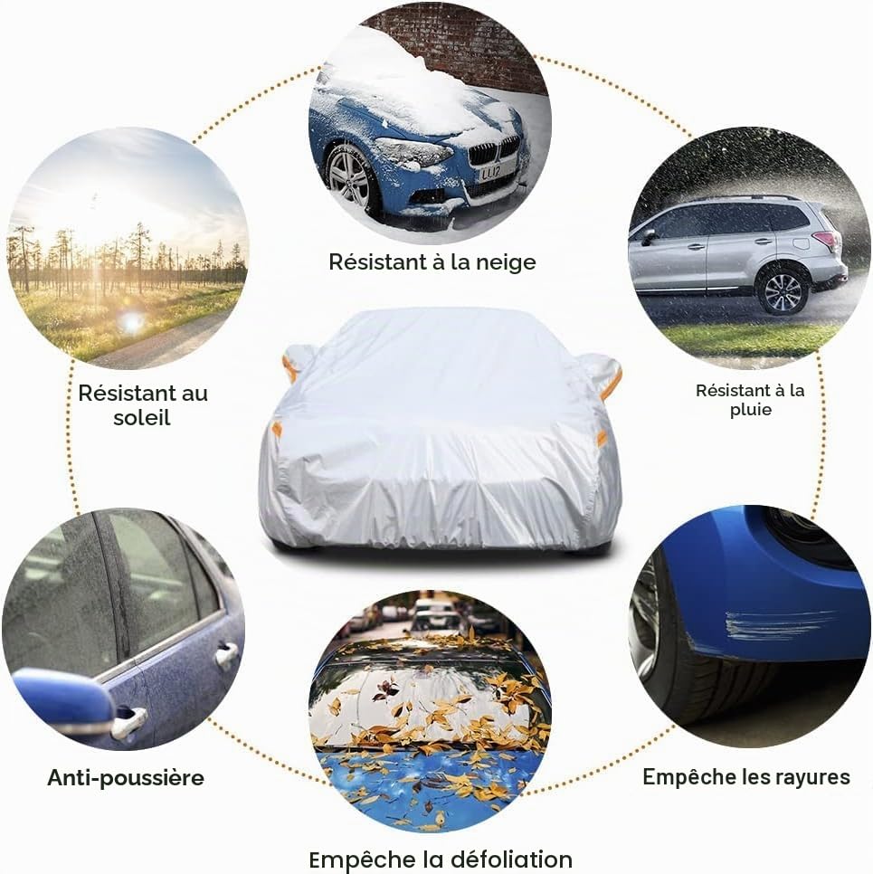Kayme Waterproof Breathable Car Cover Compatible with Tesla Model 3 (2017-2025), 6 Layers Outdoor Car Cover, Rain Sun Dust Cover with Zip and Cotton Lining.