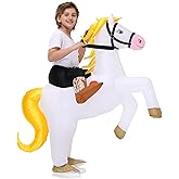 Inflatable Horse Costume for Kids Halloween Blow up Costumes White Horse Costumes Funny Costumes for Boys Girls Cosplay Party