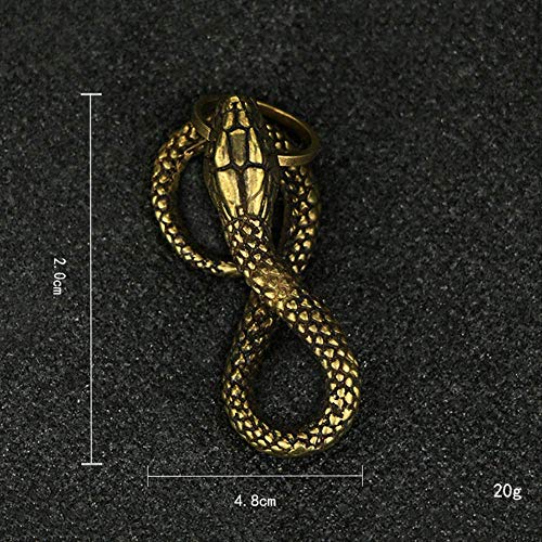 61rNYVFEslL WGLG Llavero vintage hecho a mano de latón serpiente colgantes de cobre puro con diseño de animales del zodiaco chino WGLG Llavero vintage hecho a mano de latón serpiente colgantes de cobre puro con diseño de animales del zodiaco chino - Imagen 4