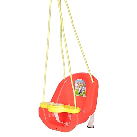 Dash Attractive and Sturdy Baby n Toddler Swing with Light and Music, Battery Included (Red)