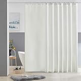 Furlinic Extra Wide Shower Curtain 275x180cm Beige with 18 Hooks Waterproof