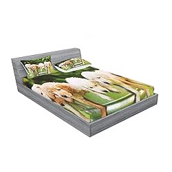 Lunarable Dog Lover Fitted Sheet & Pillow Sham