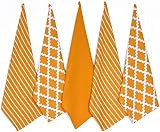 Penguin Home 5x 100% Cotton Tea Towels Ochre 65 x 45 cm Set of 5