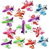 Roaqua 20 Packs Bulk Airplane shape Fidget Bubble Mini Pop Fidget Keychain,Summer Birthday Party Favors Supplies Student Prizes