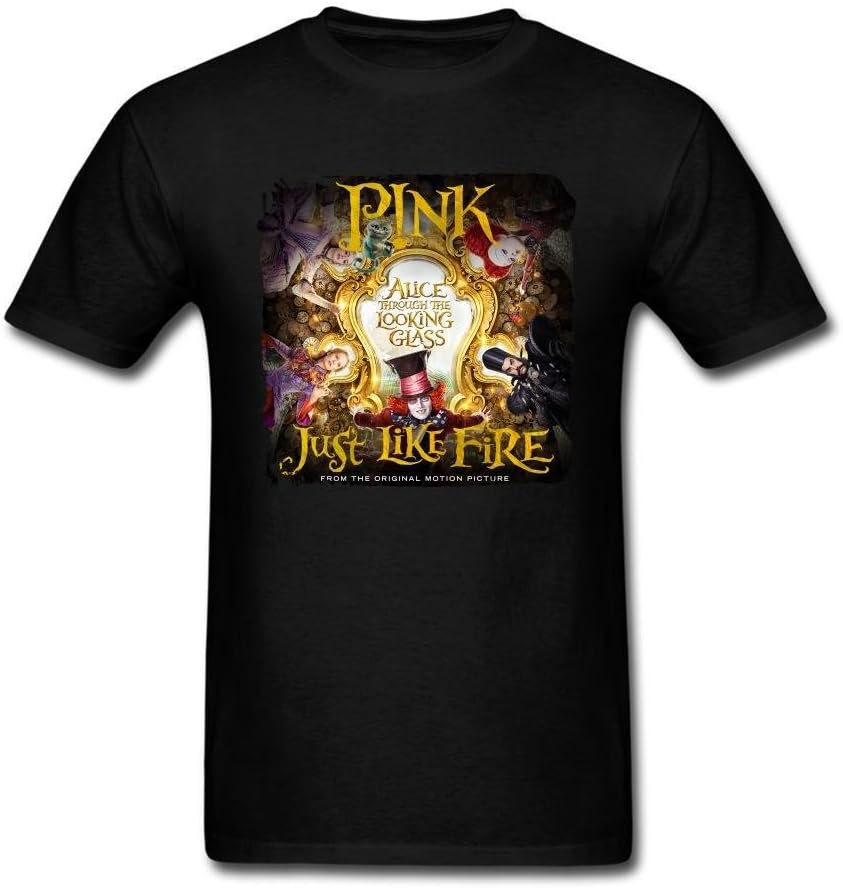 DESBH Men's Just Like Fire P nk Short Sleeve T Shirt Black