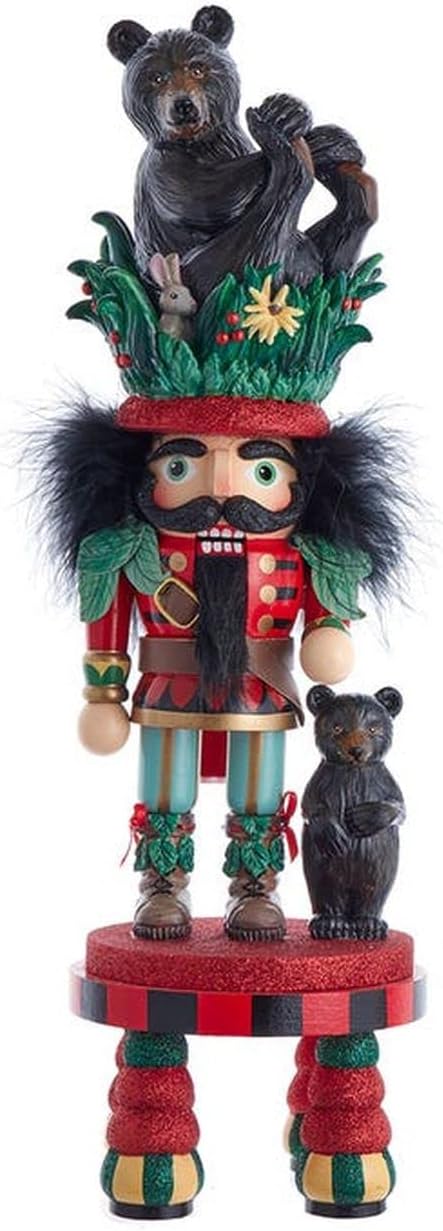 Nutcrackers - Kurt Adler 18-Inch Hollywood Black Bear Hat Nutcracker