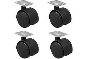 Kichvoe 4pcs 2-inch Swivel Plastic Furniture Casters Wheels for Office Chairs, Desks, and Cabinets, Heavy