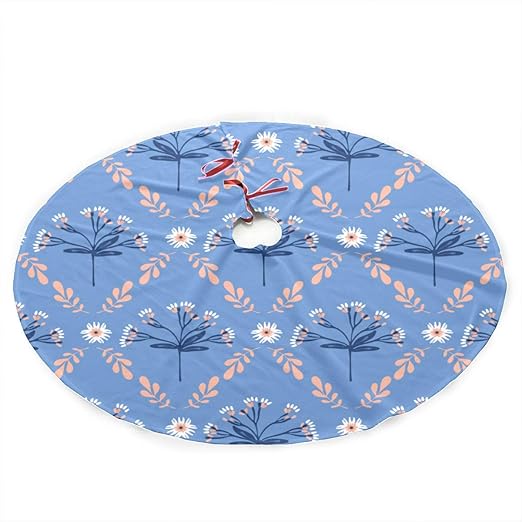 Amazon Com Wjjsxka Christmas Tree Skirt Retro Surprise Noble Beautiful Flowers Print Personalized Christmas Tree Skirt Polyester Xmas Tree Skirt Carpet For Party Holiday Decorations Xmas Ornaments Home Kitchen
