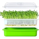 Seed Sprouter Tray with Lid BPA Free PP Sprouting Kit for Beans, Wheatgrass | Food-Grade PP, Soil-Free Large Capacity, Draina