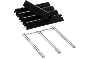 COGRICHBF Spirit E-310 Grill Parts 69787 Burners & 7636 Flavorizer Bars for Weber Spirit and Spirit II 300 E310 S-310 E-320 S-320 E-330 S-330 with Front Mounted, Replacement Parts for Spirit 2 GS4