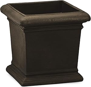 Crescent Garden Dorchester Planter, Home, Patio, and Garden Plant Pot, 18" x 18" (Old Bronze)