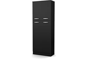 South Shore Axess 4-Door Storage Pantry, Pure Black
