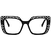 Zeelool Square Glasses Frame for Women, Classic Eyeglasses Frame with Non-prescription Clear Lenses ZJGP661805