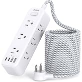 Mifaso Extension Cord with Multiple Outlets 15FT, 13-in-1 Long Power Strip | 9 AC &amp; 4 USB Ports (2 USB C), Surge Protector with 900J, 3-Sided Multi Plug Desktop Charging Station for Office, College Dorm