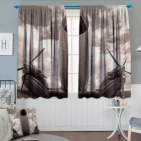Amazon Com Anhounine Vintage Airplane Blackout Curtain Turboprop
