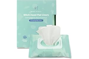 Mama & Wish Witch Hazel Pad Liners for Postpartum Care (24 Count) | Full-Length Cooling Perineal Pads Liner | Postpartum Essentials | Ice Pads Postpartum Liner - Witch Hazel Pads for Postpartum Care