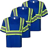 ProtectX High Visibility Short Sleeve Reflective Safety T-Shirt, Men's Heavy Duty Breathable Hi Vis Shirts, Class 2 Type R