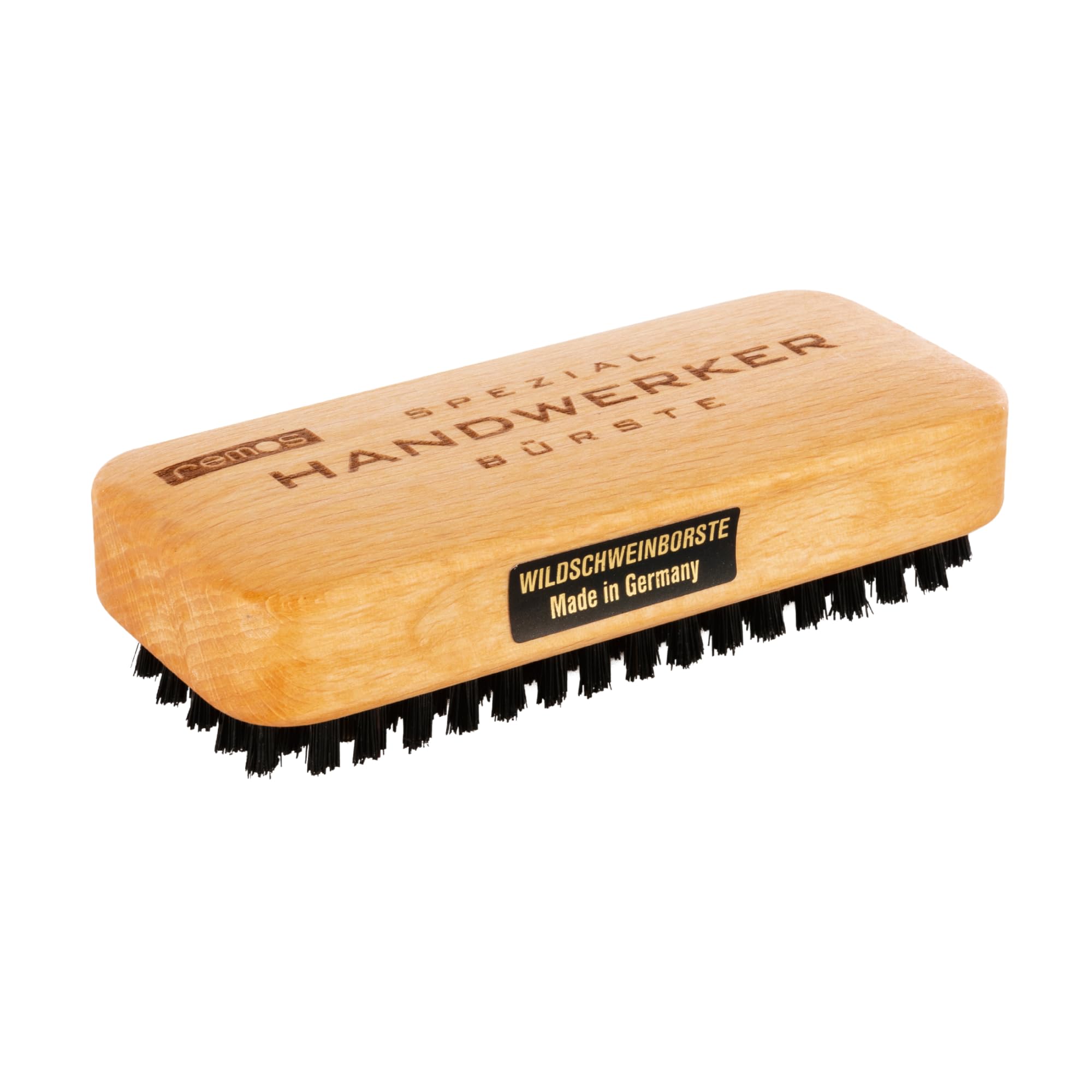 REMOS Hand Brush "Craftsman" made of local beech wood with wild boar bristles