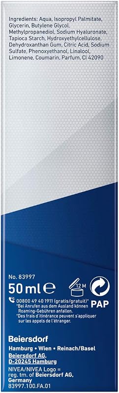 MEN Hydro Hydro Hydro gel facial anti-idade (50 ml), gel hidratante que suaviza até rugas profundas, cuidados faciais de rápida absorção com ácido hialurónico