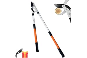 MOSIKEN 27-41'' Extendable Hand Loppers for Pruning, Tree Trimmer with 1.5" Cutting Capacity, Chops Thick Branches Ease, Heavy Duty Tree Pruner with SK5 Spare Blade