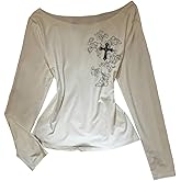 SOLY HUX Women's Y2k Long Sleeve Top Gothic Graphic Tee Shirts Grunge Clothes Streetwear