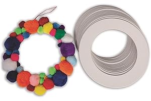 S&S Worldwide Self-Adhesive Wreath Ring. Sturdy Chipboard, Perfect for Collage and all Wreath Projects. Use Craft Trims, Paper, Yarn, Glitter, Gems & More. Total Diameter 9". Pack of 24