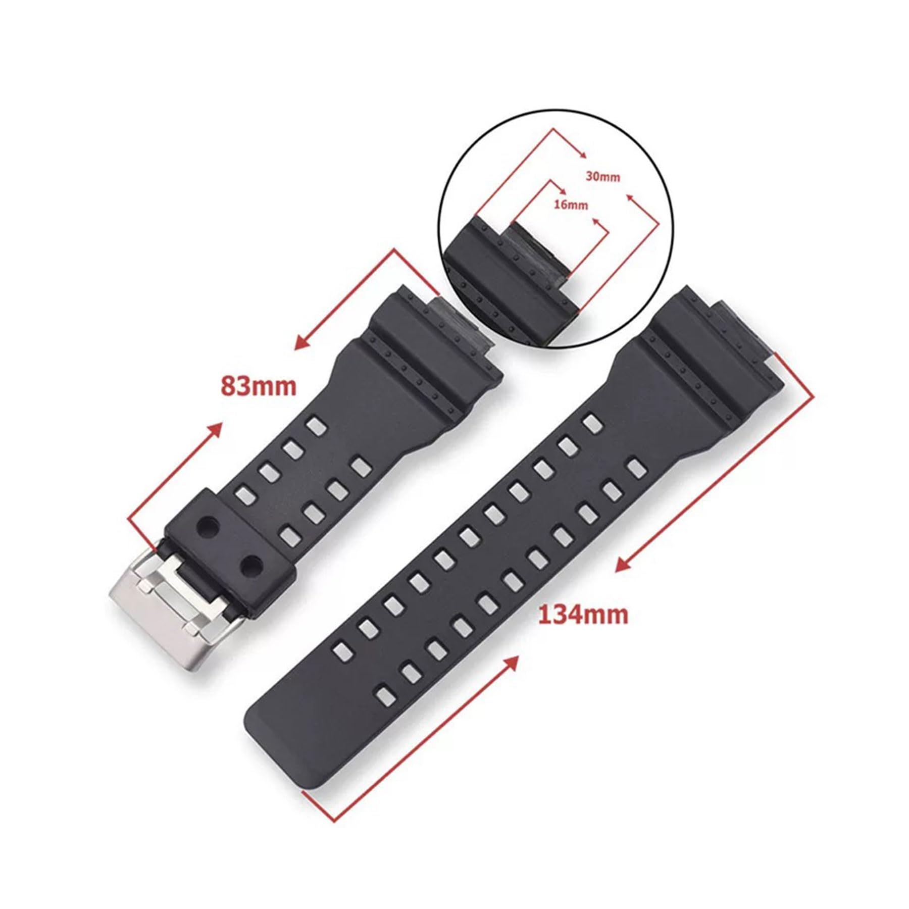 Natural Resin Strap Compatible with Casio GD120/GA-100/GA-110/GA-100C Men's 16mm Watch Band Replacement
