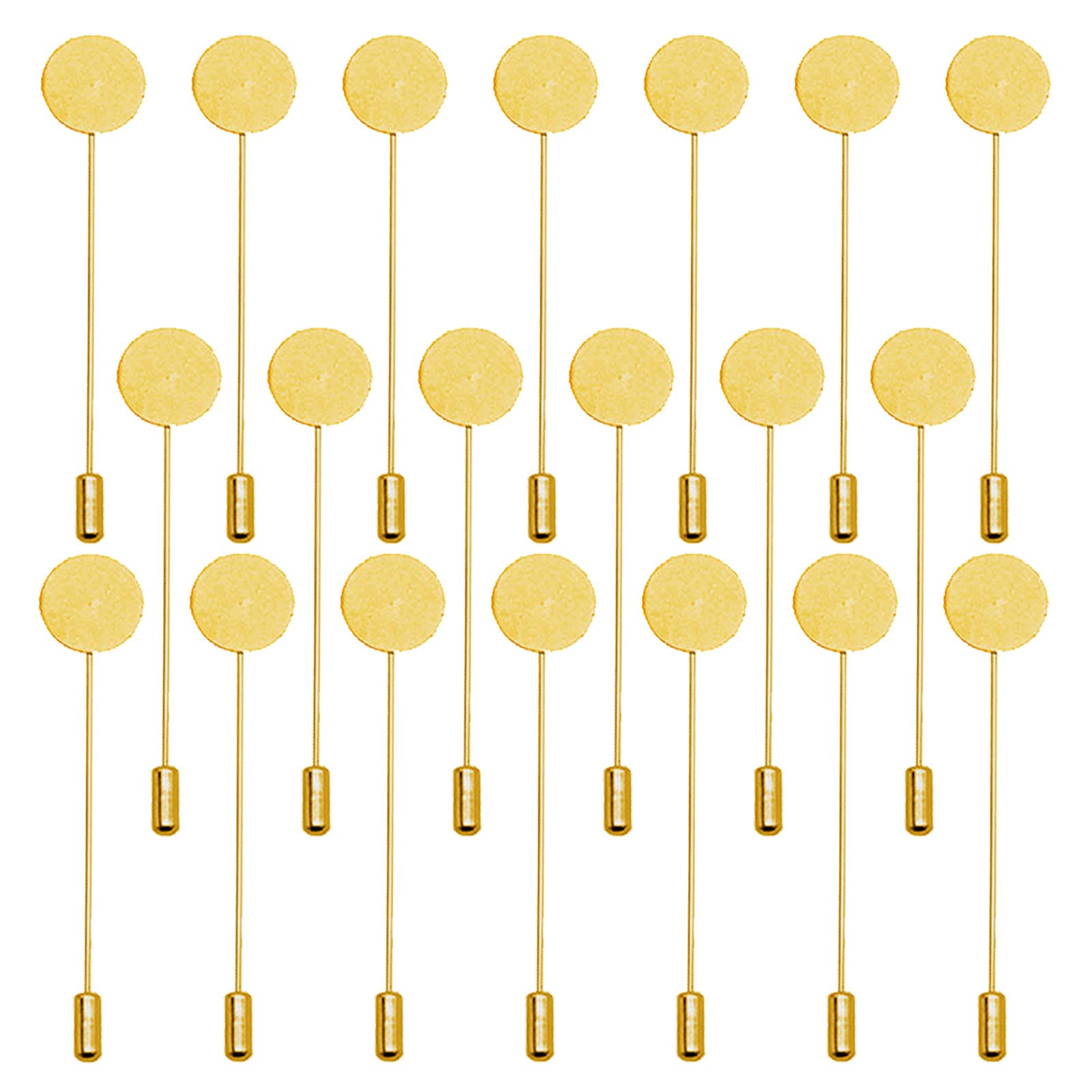 60Pcs Flat Round Tray Lapel Pin for Craft,Gold Safety Stick Pins Stainless Steel Brooch Pin Needle Suit Tie Hat pin Scarf Badge for DIY Costume Jewelry Making Accessories