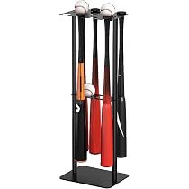 Support De Batte De Baseball YIILII – Rangement Pour 8 Bâtons Et 5 Balles, Métal Noir, Stable, Montage Facile