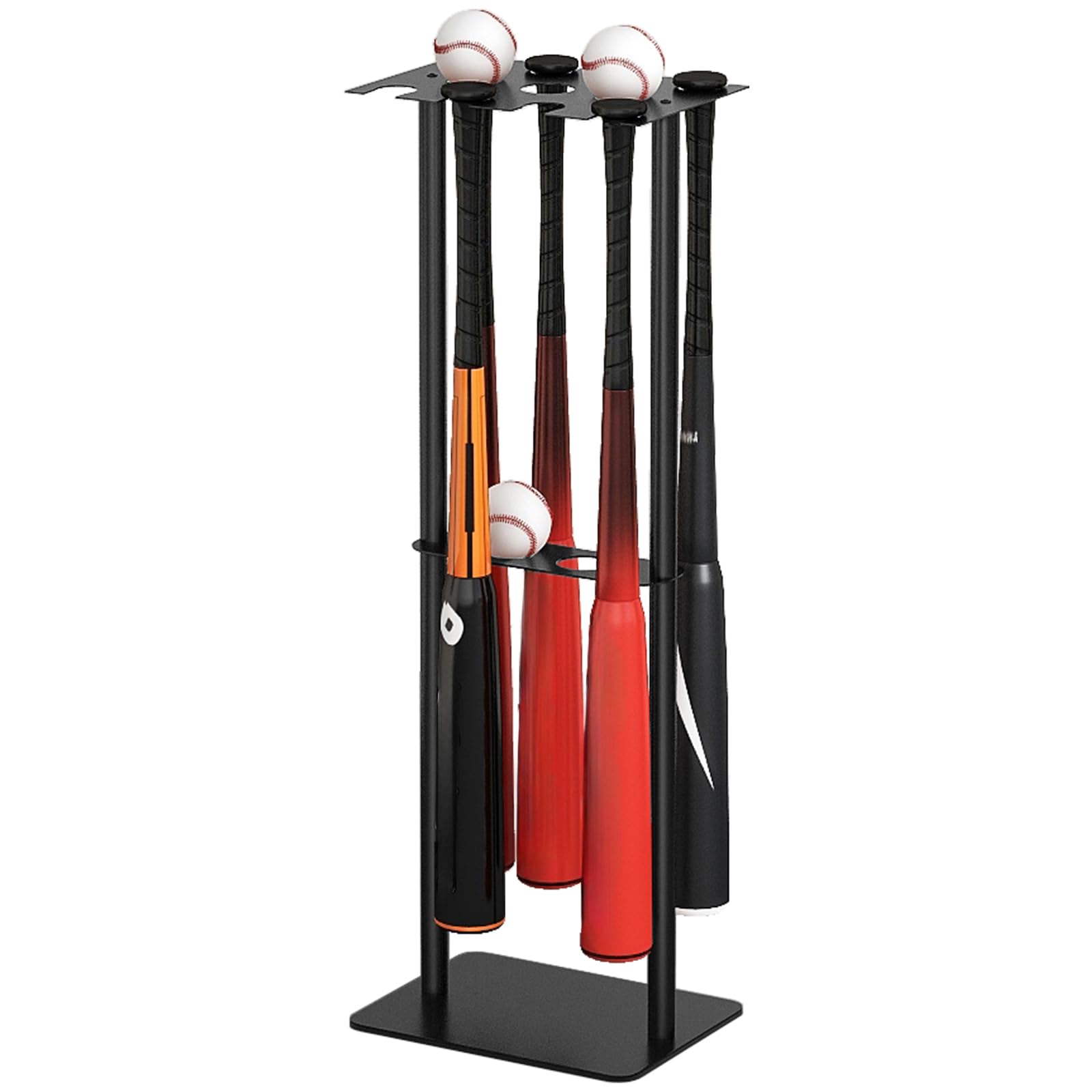 Photo 1 of Gypie Baseball Bat Holder Stand, 8 Bats 5 Balls Softball Bat Display Free Standing, Black