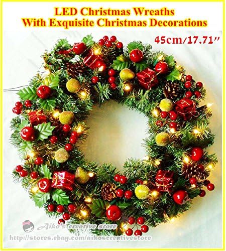 CYNDIE Hot Sale New LED Christmas Wreaths with Exquisite Christmas Decorations Garland 45cm 17 71