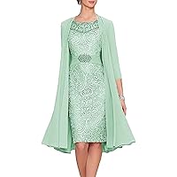 Mint-Green Tea Length Mother of The Bride Dress Petite 2 Pieces 3/4 Sleeves  Chiffon Prom Dresses for Women Ball Gown, US 2 at Amazon Women's Clothing  store