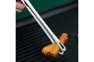 Stainless Steel Barbecue Clamp Salad Steak Barbecue Buffet Food Tweezers Kitchen Utensils,L (28 * 1.5cm)