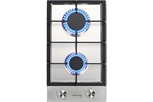 GASLAND Chef 2 Burner Gas Cooktop GH30SF 12 Inch Gas Hob, NG/LPG Convertible Natural Gas Propane Cooktops, Dual Burner Gas Stovetop with Thermocouple Protection, Stainless Steel