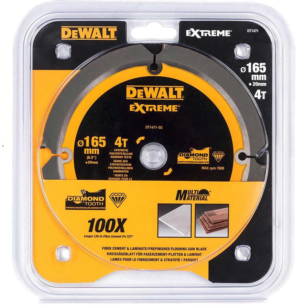 DEWALT Circular Dt1471 Saege Blade PCD 165 X 20 Mm 4Z