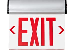 CM MZY Red Exit Signs for Business, LED Edge Lit Exit Sign, UL 924, Hardwired Emergency Exit Lights with Battery Backup, Aluminum Housing with Rotating Acrylic Clear Panel, AC 120/277V, 1 Pack