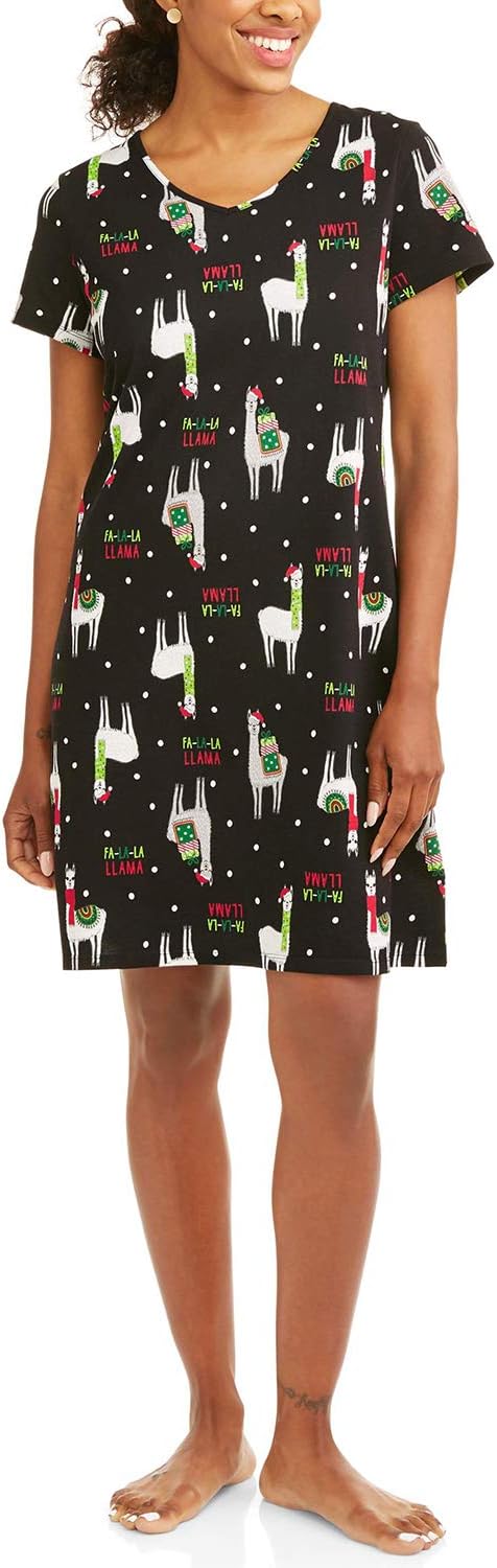Holiday FA La La Llama Nightgown Long Sleepshirt (Large-XLarge (14-18))