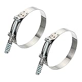 PATIKIL T-Bolt Hose Clamps with Spring, 2 Pack