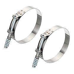 PATIKIL T-Bolt Hose Clamps with Spring, 2 Pack