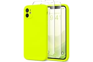 SuydanBox for iPhone 11 Phone Case, Compatible with MagSafe, [Full Camera Protection][2 Screen Protectors] Magnetic Silicone Slim Shockproof Protective Case for iPhone 11 6.1", Fluorescent Green