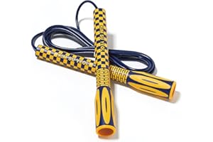 KSY JUMP ROPE Skipping Jump Rope for Fitness Workout - Light Weight, Adjustable, Tangle Free, Excellent line control for Cardio Boxing, CrossFit, Training Exercise All Ages and Gender ( Special Luxury, KA-220, Made in Korea)